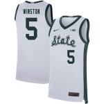 Men Michigan State Spartans NCAA #5 Cassius Winston White Authentic Nike Retro Stitched College Basketball Jersey SX32O72LX